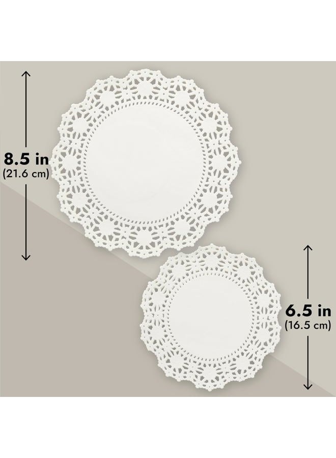Juvale Lace Doilies Paper - 150-Piece Round Decorative Paper Placemats Bulk for Cake, Desert, Wedding, Tableware Decoration - 3 Assorted Sizes, 50 Pieces of Each Size, 6.5-Inch, 8.5-Inch, 10.5-Inch, White - Image 5