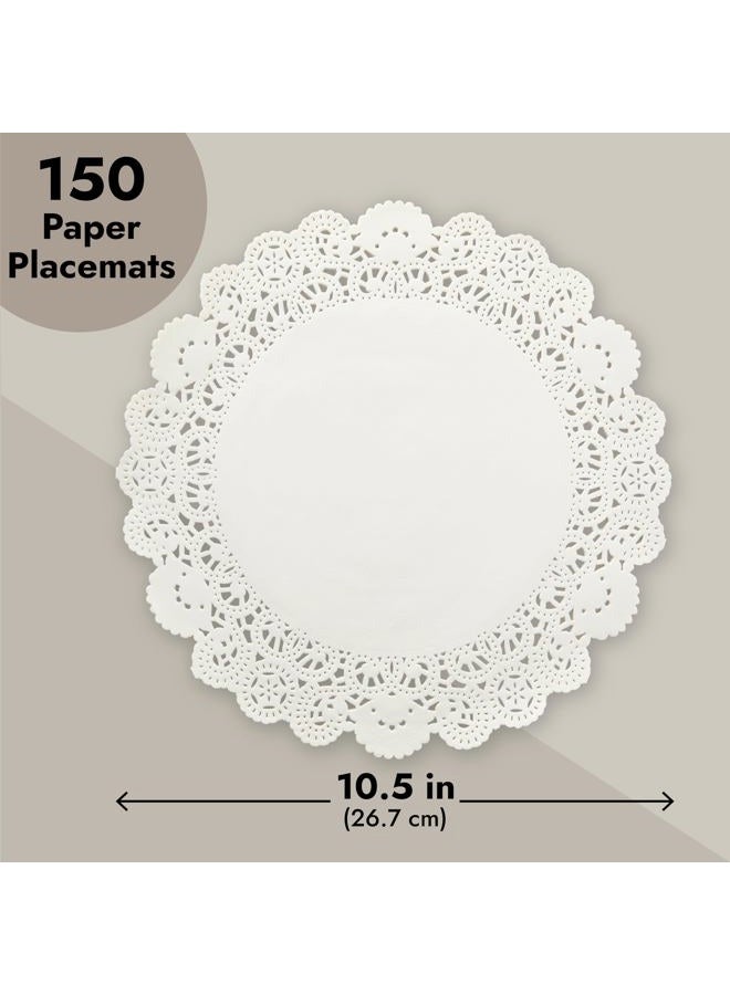 Juvale Lace Doilies Paper - 150-Piece Round Decorative Paper Placemats Bulk for Cake, Desert, Wedding, Tableware Decoration - 3 Assorted Sizes, 50 Pieces of Each Size, 6.5-Inch, 8.5-Inch, 10.5-Inch, White - Image 4