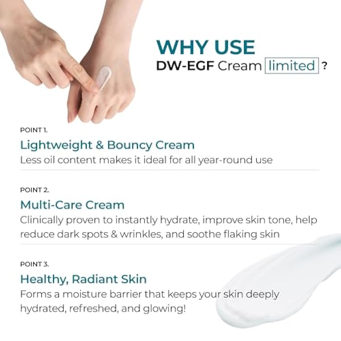EASYDEW DW-EGF Cream Limited 2.36 oz - Anti-Aging Moisturizer with Human Epidermal Growth Factor & Hyaluronic Acid Collagen to Rejuvenate & Regenerate Cells, Softer Skin, Light weight Refreshing Cream - Image 4