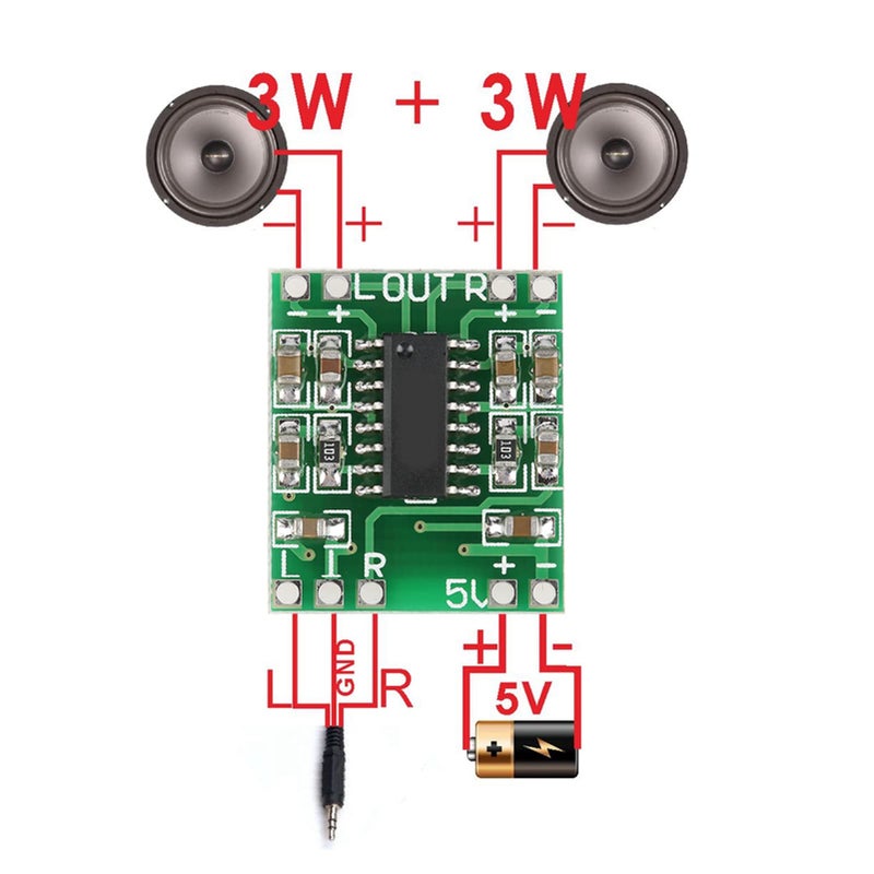 Pam8403 لوحة مكبر الصوت الرقمي 3W 3W 2.5V 5.5V وحدة مجموعة 5 قطع - Image 5