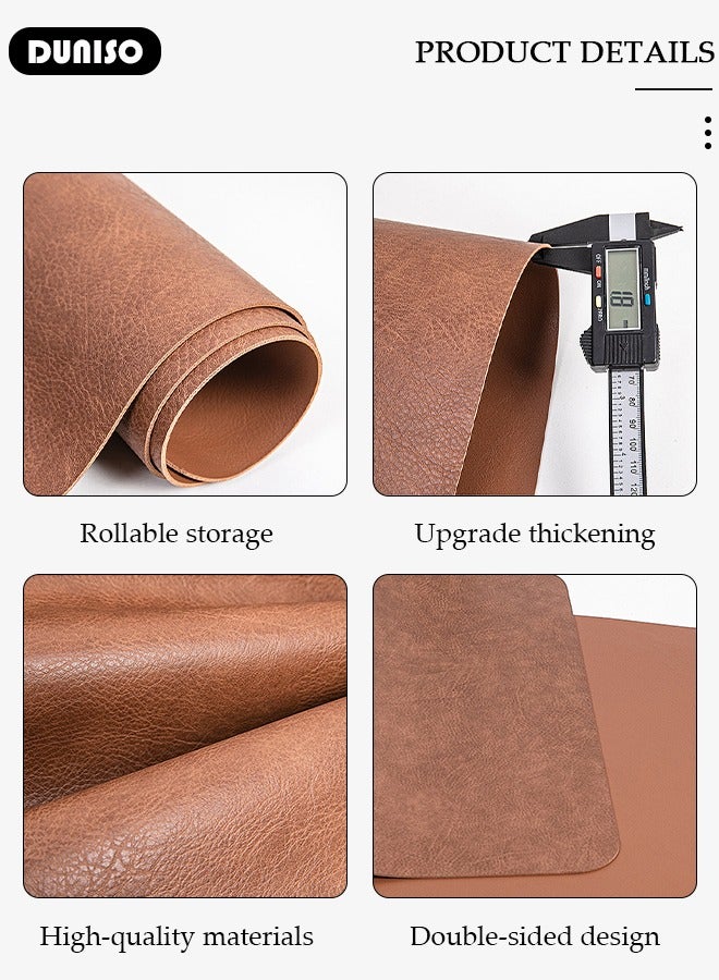 DUNISO Desk Pad Protector Mat, Dual Side PU Leather Desk Mat, Laptop Mat, Desk Protecor Mat, Large Mouse Pad Waterproof Desk Organizers Office Home Table Decor Gaming Writing Mat Smooth  - Image 2