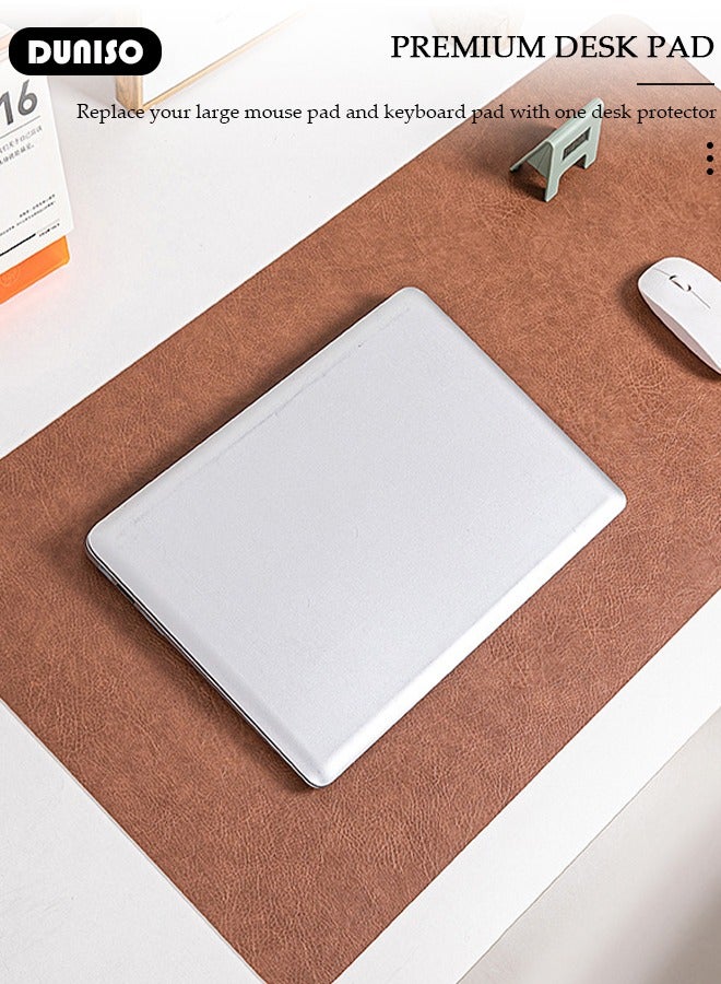 DUNISO Desk Pad Protector Mat, Dual Side PU Leather Desk Mat, Laptop Mat, Desk Protecor Mat, Large Mouse Pad Waterproof Desk Organizers Office Home Table Decor Gaming Writing Mat Smooth  - Image 3