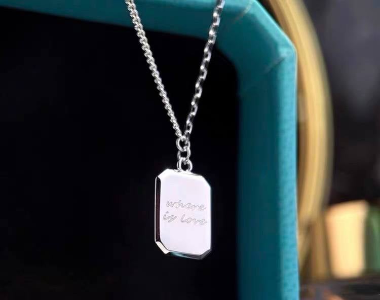 سلسلة استانليس ستيل فضي مع دلاية شكل سبيكة فضة - Image 2