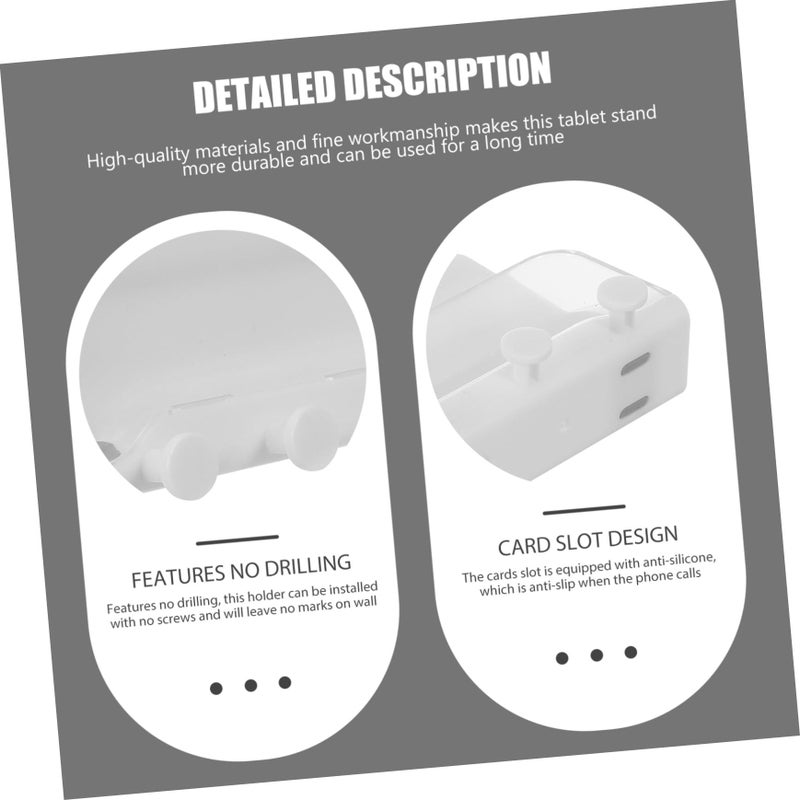1pc Wall Mounted Phone And Tablet Holder With Hole Charging Bracket Smooth Material Modern Design - Image 4