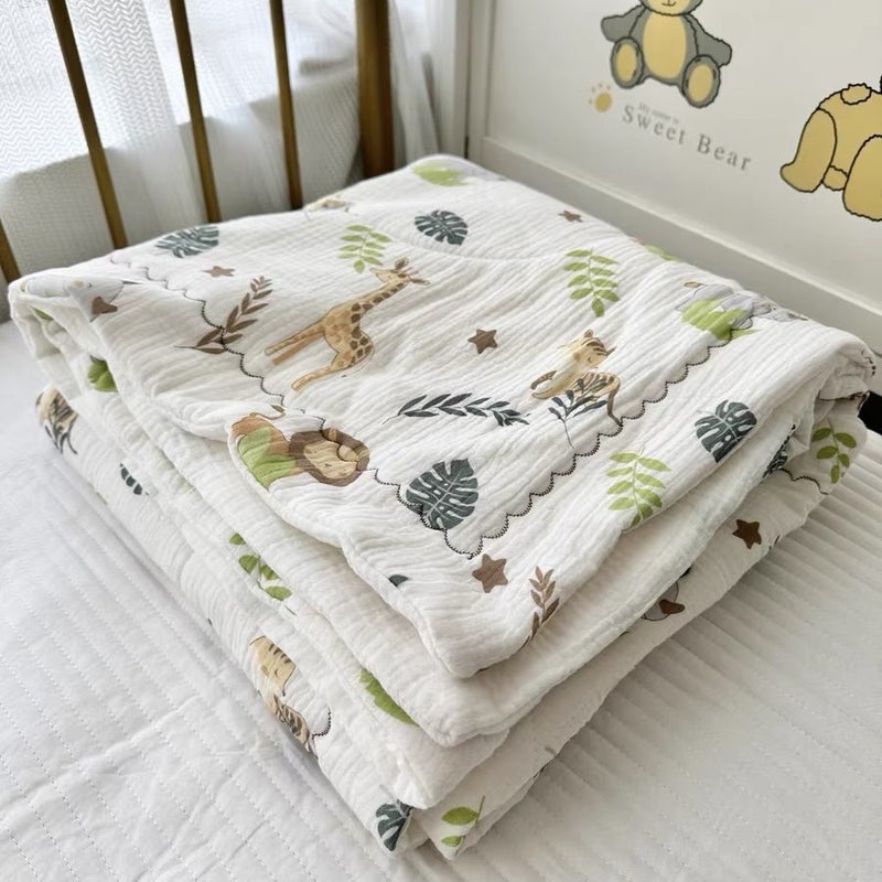 Pure Cotton Gauze Baby Summer Quilt Born Quilt Air-Conditioning Room Moon Quilt 0 To 3 Years Old Cotton Quilt Washable - Image 5
