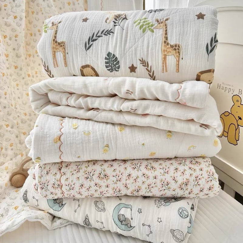 Pure Cotton Gauze Baby Summer Quilt Born Quilt Air-Conditioning Room Moon Quilt 0 To 3 Years Old Cotton Quilt Washable - Image 2