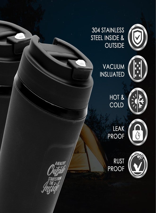 JAYPEE ZIPSIP Pu Insulated Hot & Cold Stainless Steel Coffee Mug 325 ml Travel Mug Suitable for Car, Tumbler Bottle, Tea Cup, Matte Finish Non Slip, Black - Image 4