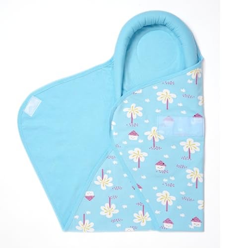 TIDY SLEEP Baby Swaddle Wrappper Adjustable for Newborn || 100% Cotton Soft || Newborn Blanket for 0-3 Months (Blue Farmland) - Image 3
