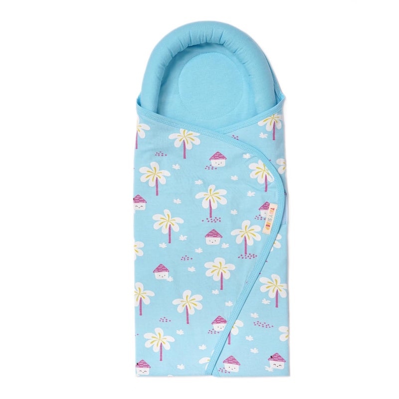 TIDY SLEEP Baby Swaddle Wrappper Adjustable for Newborn || 100% Cotton Soft || Newborn Blanket for 0-3 Months (Blue Farmland) - Image 5
