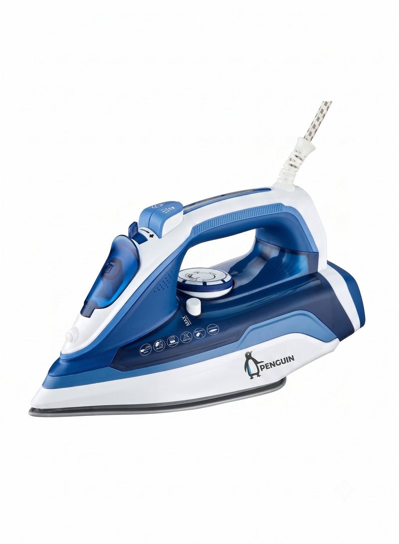 بنجوين مكواة بخار بقاعدة سيراميك (طراز PI-2200W)، خزان سعة 350 مل، مكونات إيطالية، لون أزرق. 0.1 L 2200 W PI-2200W - Image 1