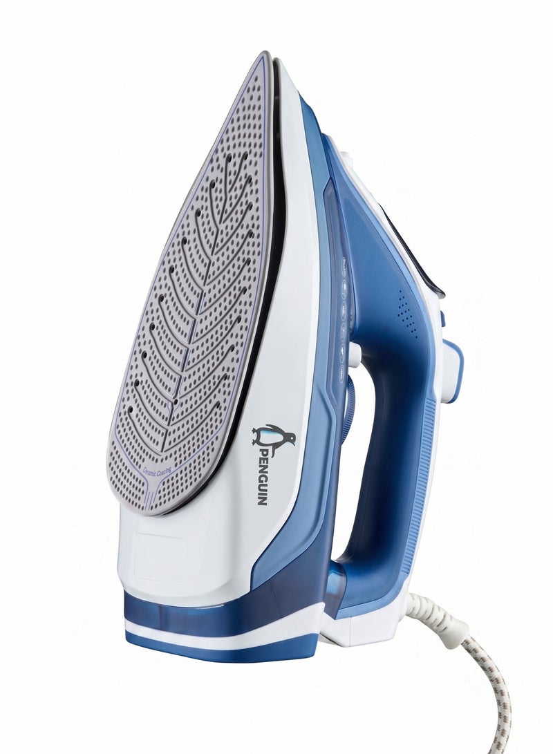بنجوين مكواة بخار بقاعدة سيراميك (طراز PI-2200W)، خزان سعة 350 مل، مكونات إيطالية، لون أزرق. 0.1 L 2200 W PI-2200W - Image 2