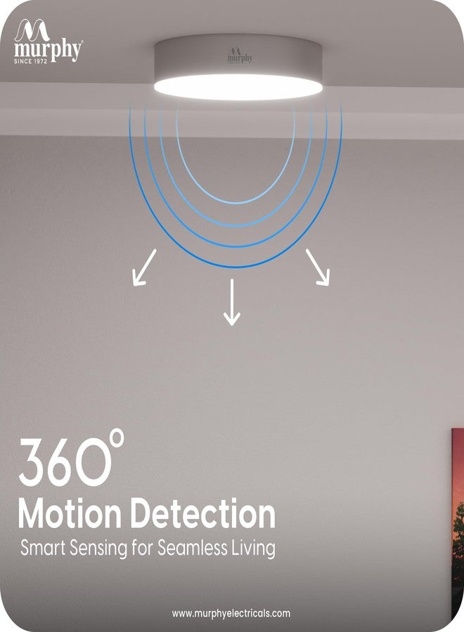 Murphy 10W Surface Mounted Rimless Radar Motion Sensor LED Light (Cool White, Auto ON/Off, White Body)-Pack of 2 – Smart Ceiling Light for Indoor Use with 6-Month Warranty - Image 5