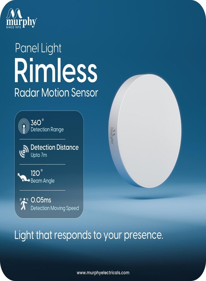 Murphy 10W Surface Mounted Rimless Radar Motion Sensor LED Light (Cool White, Auto ON/Off, White Body)-Pack of 2 – Smart Ceiling Light for Indoor Use with 6-Month Warranty - Image 2