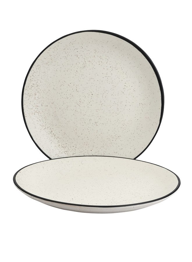 miah decor Handcrafted Stoneware Dinner Plates Set-Pack of 4 |DIA-10.2" HT- 1" |Gaura Collection| Dishwasher & Microwave Safe | MDFE-019 - Image 3
