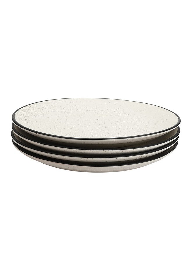miah decor Handcrafted Stoneware Dinner Plates Set-Pack of 4 |DIA-10.2" HT- 1" |Gaura Collection| Dishwasher & Microwave Safe | MDFE-019 - Image 2