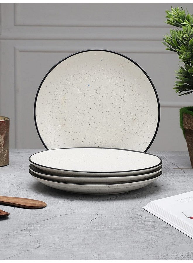 miah decor Handcrafted Stoneware Dinner Plates Set-Pack of 4 |DIA-10.2" HT- 1" |Gaura Collection| Dishwasher & Microwave Safe | MDFE-019 - Image 1