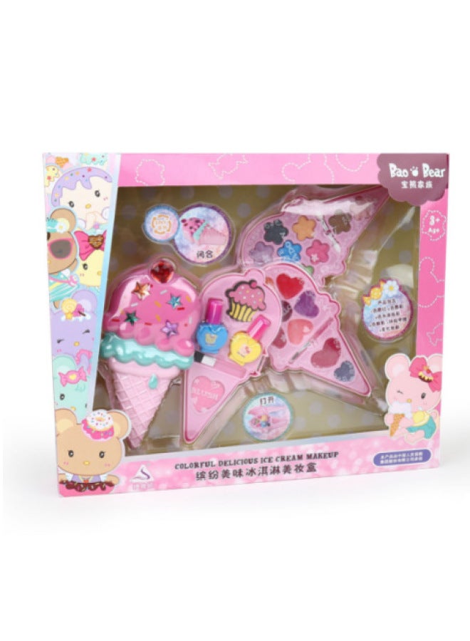 68825 Children's Cosmetics Toy Girl Suit Princess Makeup Box Little Kids Baby Girl Strawberry Wholesale-Colors:68836 Ice Cream Make-up Box