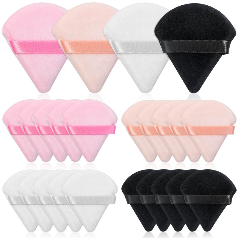 Thrilez 20pcs Triangle Powder Puff, Setting Powder Puff for Make Up, Face Puff Pads for Loose Powder and Press Powder, Makeup Sponge Powder Applicator for Face and Eye - Image 1