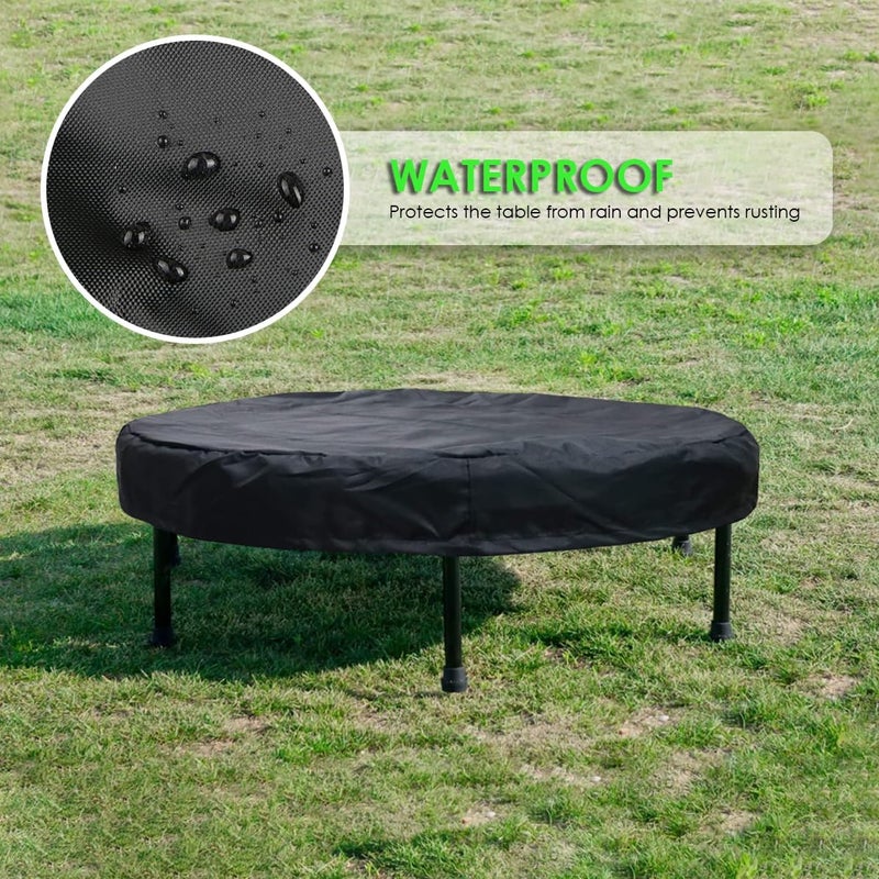 COOSOO Trampoline Cover Mini Trampoline Cover Waterproof protective cover for Trampoline Indoor Outdoor Garden Rebounder (Not Spring Cover) (Black, 48"Dia x 4.3"H) - Image 2