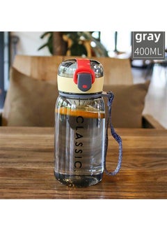 Sports Pop-Up Lid Water Bottle Large CapacityStrawberry 400ml Gray Strawberry 400ml Gray