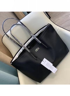 LACOSTE Lacoste Women's Concept Fashion Versatile Large Zipper Tote Bag Tote Bag Shoulder Bag Large Size Black  - Image 2