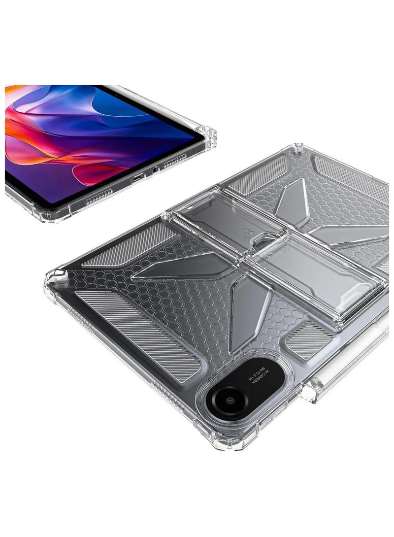 VKL Case Compatible with Xiaomi Redmi Pad 2 11 inch 2025, Shockproof Flexible Cover with Airbag Protection & Pen Slot & Stand, TPU Anti-Scratch Transparent Clear Case - Image 4