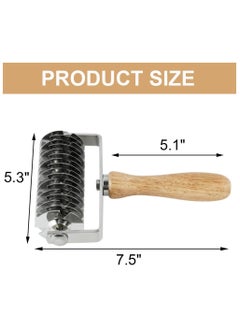 Generic Stainless Steel Lattice Dough Roller Cutter, Pizza Dough Roller Cutter with Wood Handle, Cookie Pie Pizza Bread Pastry Crust Roller Cutter, Time-Saver Pastry Tool  - Image 5