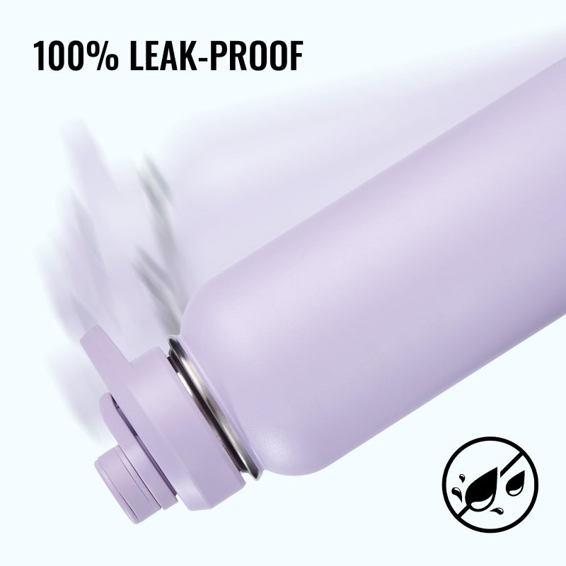 Fijinhom 32 oz Insulated Water Bottle with Handle, 304 Stainless Steel Water Bottles with Wide Mouth, Double Wall Vacuum Sports Water Bottle, BPA Free, Keep Cold and Hot, Purple - Image 4
