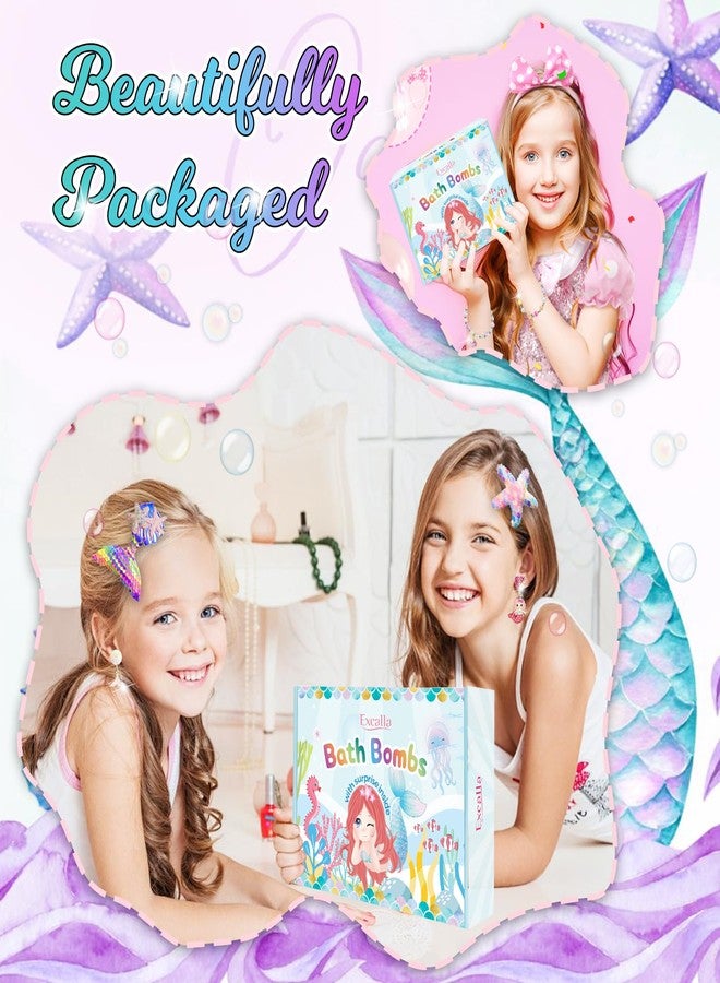 Excalla Bath Bombs for Girls Kids with Surprise Inside, 20 Pcs Fun Princess Fizzy Bath Bomb with Jewelry Toys, Mermaid Gifts for Daughter Granddaughter Niece, Girls Gift Set for Birthday Christmas - Image 5