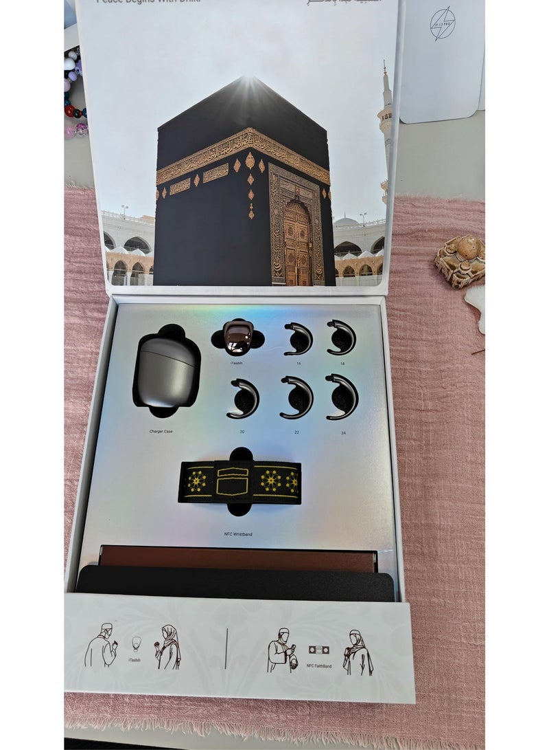 WESLAMIC Tasbih Zikr Smart Praise  Ring  with Charging Case – Bluetooth Digital Counter Ring with APP Control, 5 Adjustable Sizes (16-24mm), Waterproof OLED Prayer Reminder for Muslims - Image 2