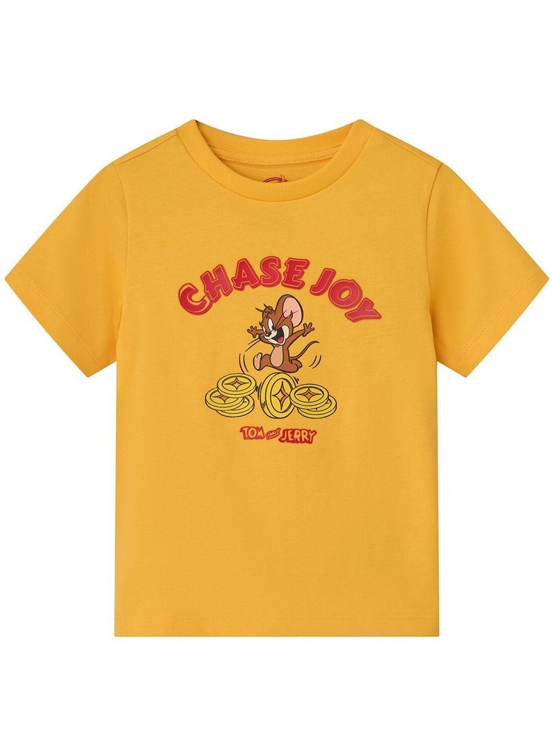 جيوردانو تيشيرت مطبوع توم وجيري مطاردة السعادة للأطفال - Image 1