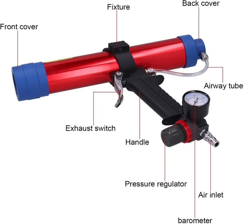 Temp fluctuation resistant crafted quality Walfront Pneumatic Glass Glue Caulk Guns Cement Glass Glue Aluminum Alloy Caulking Applicator with Piston Push Method for Solar Electronic Appliances (US Style) Season change compatible build Affordable purchase options Natural material Cross-location transit friendly build Carefully selected solid material Global sizing options Stable base Transit & use compatible Worldwide popular practical build Good ventilation Precision made Global upgraded practical design Daily wear upgraded resistant material Cost effective upgraded craftsmanship Natural tone color options Fast & slow shipment compatible Hardened processed substance All budget friendly options Global standard quality Stackable design Cleaner resistant Solid anti-deform Globally popular universal design Safe material - Image 3