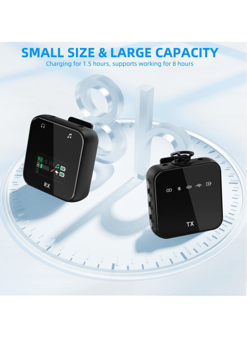 Anmi Wireless Lavalier Microphone, 2TX+1RX, 2.4G, For iPhone/Android, Professional Recording Mini Microphone for Interview YouTube Facebook Live-stream - Image 2