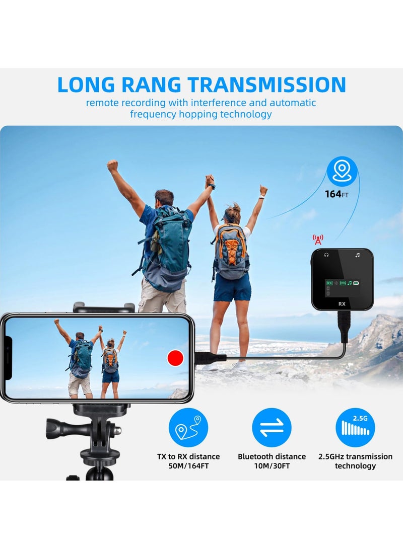 Anmi Wireless Lavalier Microphone, 2TX+1RX, 2.4G, For iPhone/Android, Professional Recording Mini Microphone for Interview YouTube Facebook Live-stream - Image 5