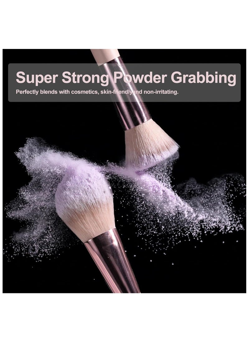 BS Mall BS-MALL Travel Makeup Brush Set Foundation Powder Concealers Eye Shadows Makeup Set with LED Light Mirror 14 Pcs Mini Makeup Brushes Pink  - Image 5