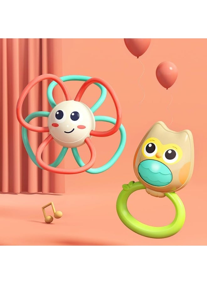 HOLA Owl Orchestra Rattle Baby Teether Activity Toy, Teething Relief, Easy To Grasp, Fine Motor Skills, Bright Colors, Sensory Toys, Baby Toys, Baby Teether, Baby Rattle, Animal Rattle 3M+  - Image 3