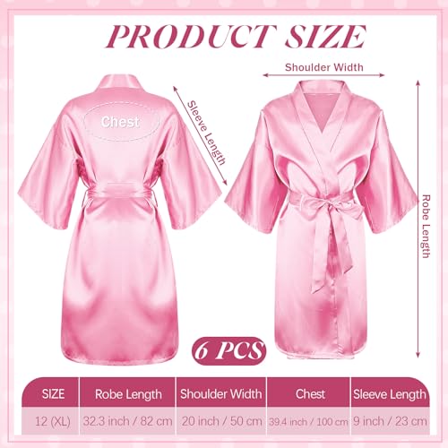 Bunnycool 24 Pcs Kids Spa Party Supplies Includes 6 Spa Party Robes 6 Basins 6 Makeup Headband 6 Towels for Sleepover Bath Pink - Image 3