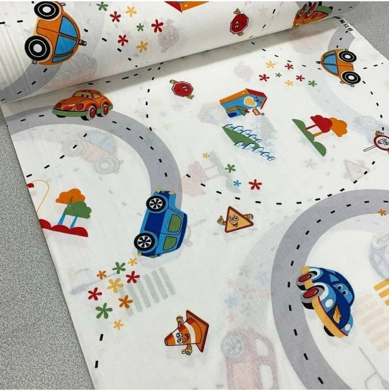 بيبيك اوزيل Baby Special 100% Cotton Baby and Child Elastic Sheet with Traffic Trolley 70X170