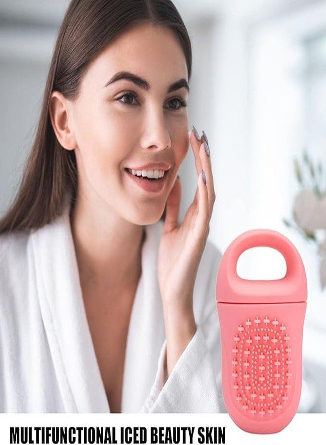 Prostuff.in أداة تدليك الوجه بالثلج من السيليكون من Prostuff.in® مع فرشاة مزدوجة الجوانب - قالب ثلج للوجه قابل لإعادة الاستخدام لتفتيح البشرة، وتخفيف الانتفاخ، وتضييق المسام - هدية مثالية للعناية بالبشرة للنساء والفتيات، قطعة واحدة (متعددة الألوان) - Image 3