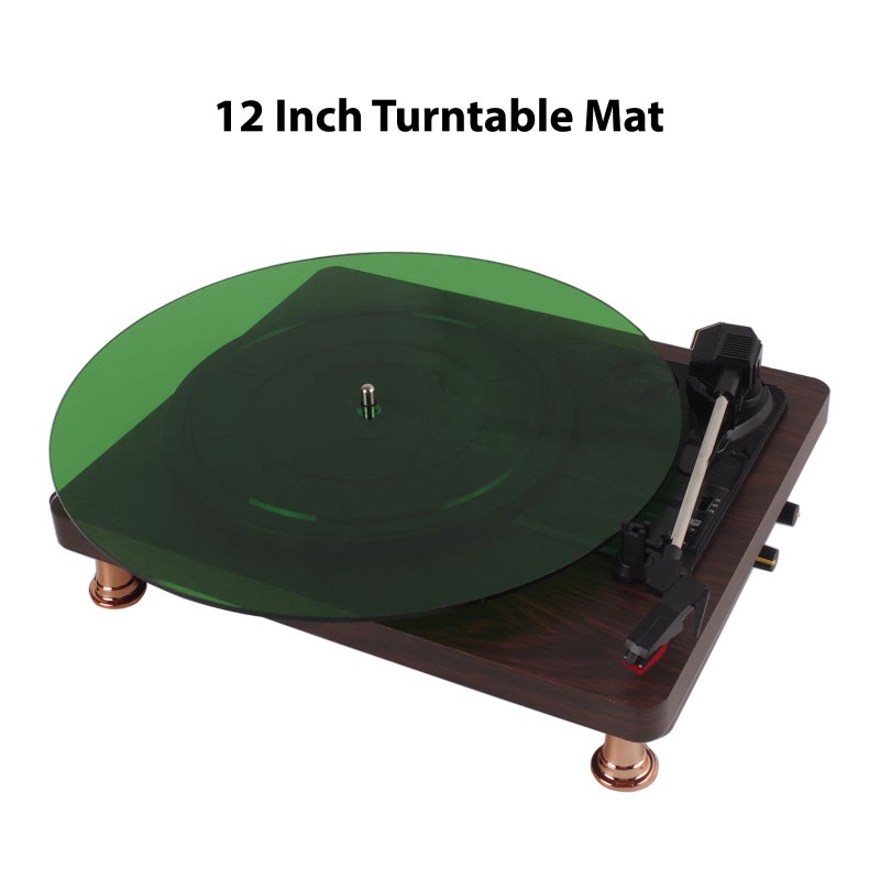 12 Inch Turntable Mat Transparent Acrylic Record Player Pad for Vinyl Record Players Phonographs Anti-Static Reduces Noise Shock-absorber Pad Clearer Sound Quality - Image 5