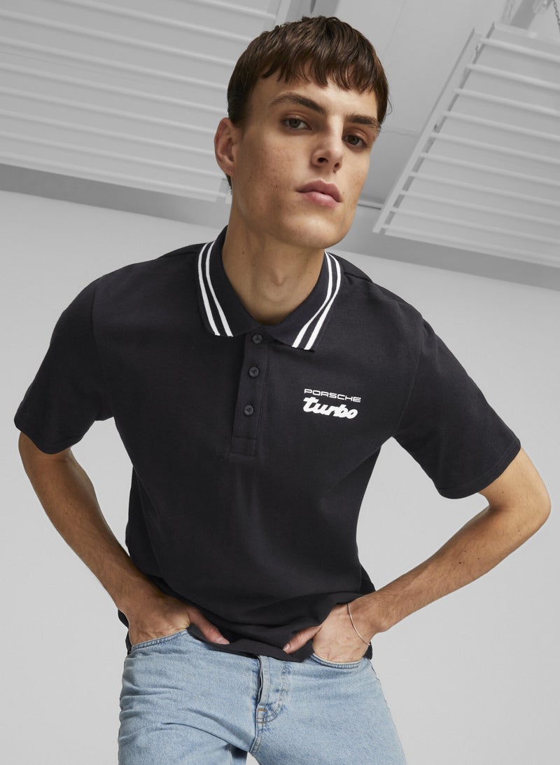 PUMA Porsche Legacy Mens Black Polo Shirt - Image 1