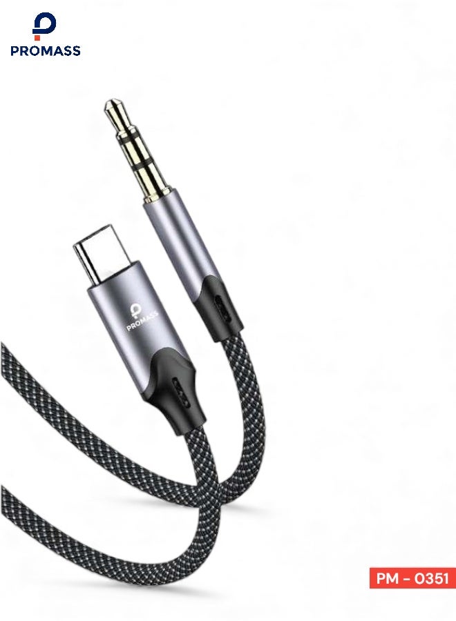 PROMASS 2M Type-C to 3.5mm Car Audio Cable Adapter - Compatible with iPhone 16, iPod Pro/Air 2024, Samsung S24 Ultra, S24/23, Pixel 5 - Image 1