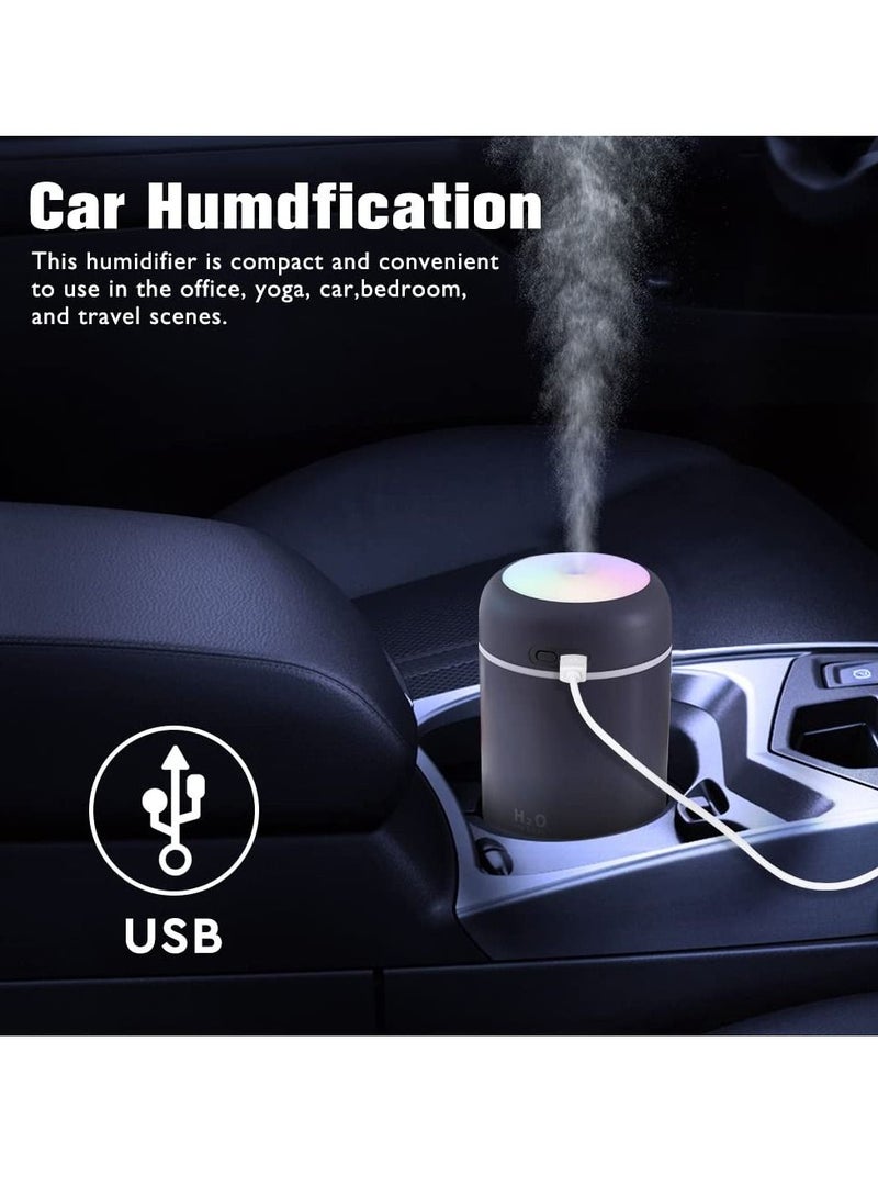 مرطب صغير ملون رائع ، موزع زيت عطري ، مرطب سطح مكتب شخصي مع منفذ USB عطري للسيارة ، غرفة المكتب ، غرفة النوم وما إلى ذلك ، وضعان قابلان للضباب (أزرق كحلي) - Image 2