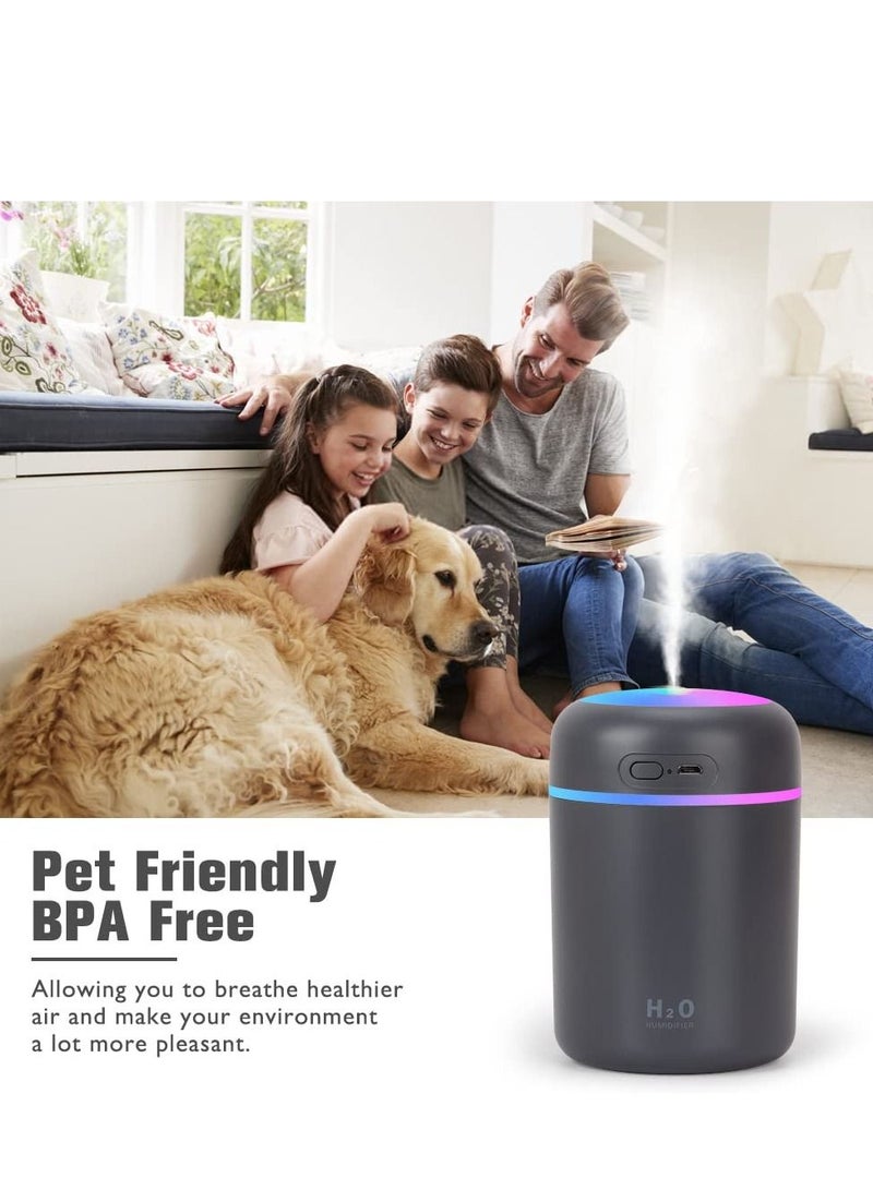 مرطب صغير ملون رائع ، موزع زيت عطري ، مرطب سطح مكتب شخصي مع منفذ USB عطري للسيارة ، غرفة المكتب ، غرفة النوم وما إلى ذلك ، وضعان قابلان للضباب (أزرق كحلي) - Image 5