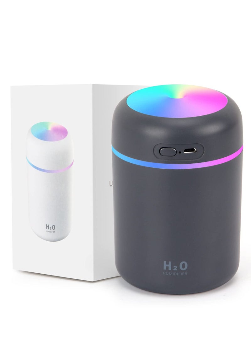 مرطب صغير ملون رائع ، موزع زيت عطري ، مرطب سطح مكتب شخصي مع منفذ USB عطري للسيارة ، غرفة المكتب ، غرفة النوم وما إلى ذلك ، وضعان قابلان للضباب (أزرق كحلي) - Image 1