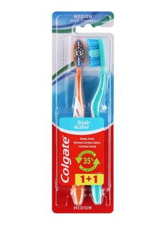 Colgate Triple Action Medium Toothbrush pack of 2 - pzsku/ZED0F76898C1CF3034618Z/45/_/1727632891/e30917cd-1a48-4dfb-8f70-452afc2716f3