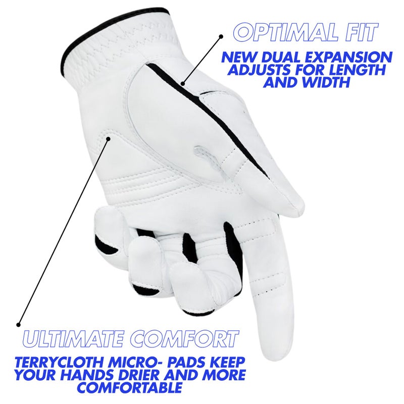 Bionic Men's StableGrip 2.0 Golf Glove, White, Left Hand, Large - Image 3