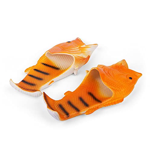 Coddies Fish Flip Flops - The Original Fish Slippers - Christmas Gift, Unisex Sandals, Bass Slides, Pool, Beach & Fishing Shoes (Orange | 10-11.5 Men | EU 44-45) - Image 2