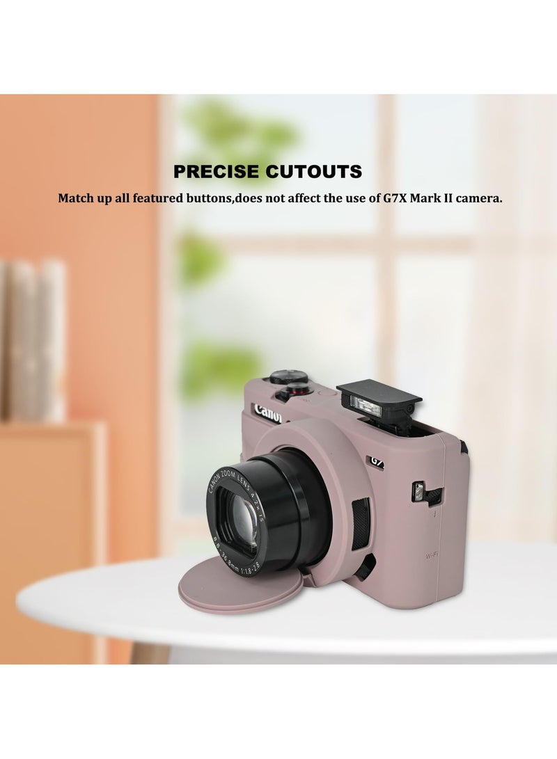 كانون PowerShot G7X مارك الثاني كاميرا رقمية سيليكون حالة واقية / كانون PowerShot G7 X مارك الثاني SLR الكاميرا مع غطاء العدسة القابلة للإزالة لينة سيليكون حالة واقية ( رمادي فاتح ) - Image 3
