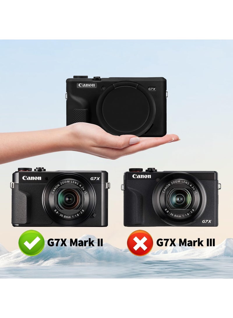 كانون PowerShot G7X مارك الثاني كاميرا رقمية سيليكون حالة واقية / كانون PowerShot G7 X مارك الثاني SLR الكاميرا مع غطاء العدسة القابلة للإزالة لينة سيليكون حالة واقية ( رمادي فاتح ) - Image 2